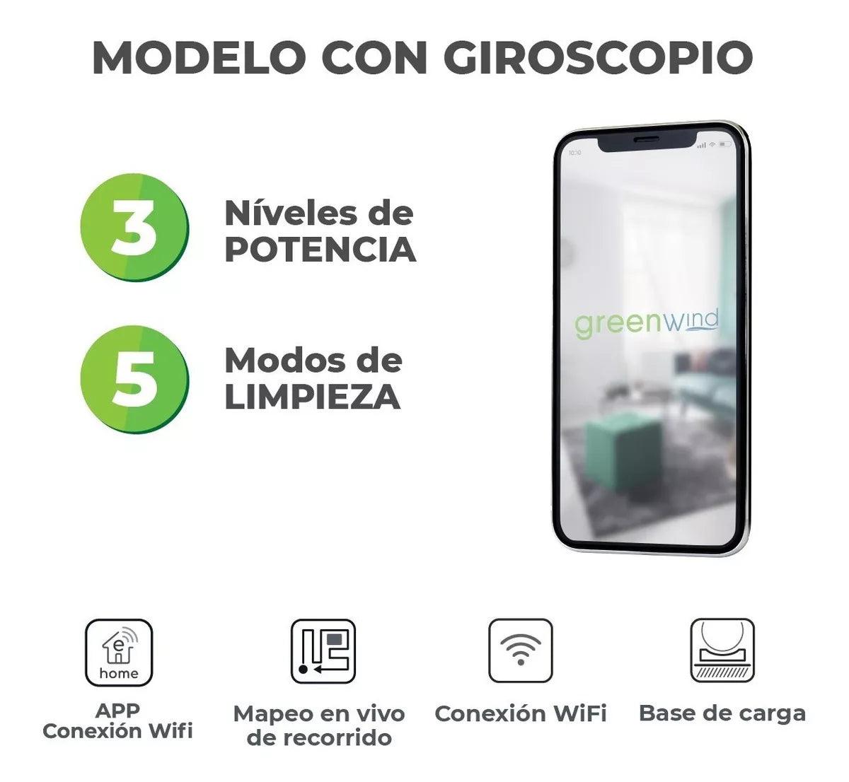 Aspiradora Robot Con Giroscopio Y Mopa Greenwind Rb07-gr Color Negro - #𝑼𝑺𝒉𝒐𝒑