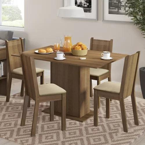 Juego De Comedor + 4 Sillas Mesa Living - Tienda Universo