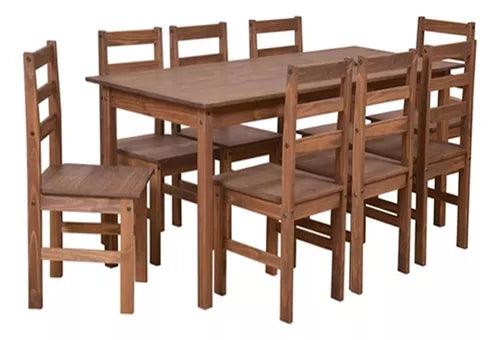 Juego De Comedor Mesa + 8 Sillas En Madera Castaño - Tienda Universo