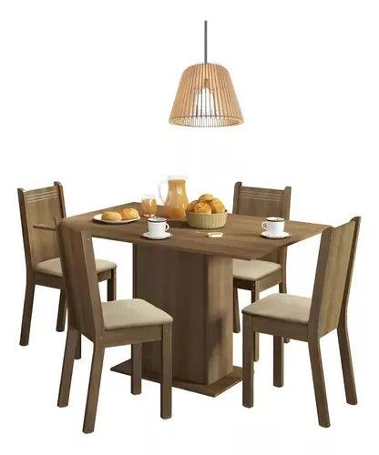 Juego De Comedor + 4 Sillas Mesa Living - Tienda Universo