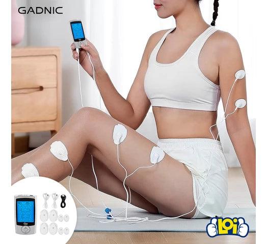 Electroestimulador Muscular GADNIC Portátil, Recargable, con 8 PADS, 24 Modos de Masajes y 10 Niveles de Intensidad - #𝑼𝑺𝒉𝒐𝒑