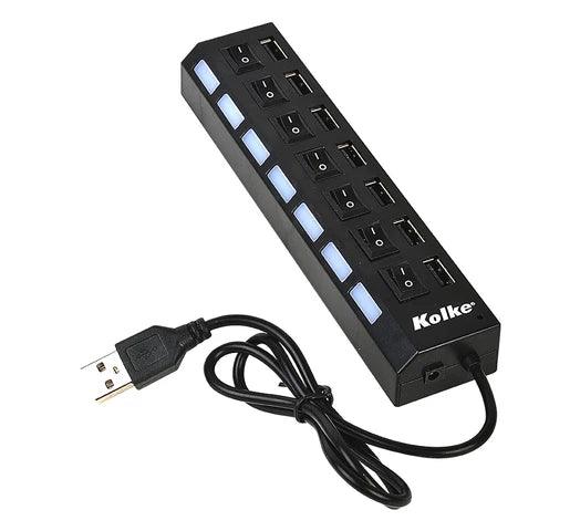 Multiplicador de USB'S KOLKE  7 Puertos 2.0 - Tienda Universo