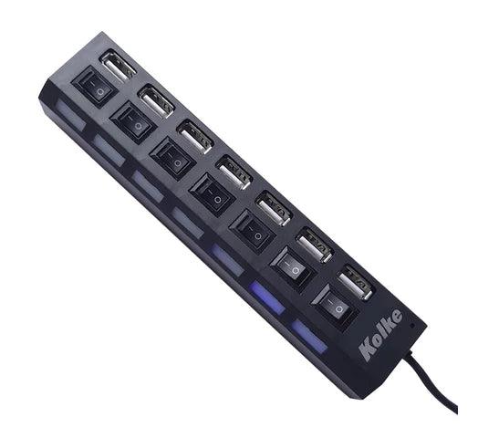 Multiplicador de USB'S KOLKE  7 Puertos 2.0 - Tienda Universo